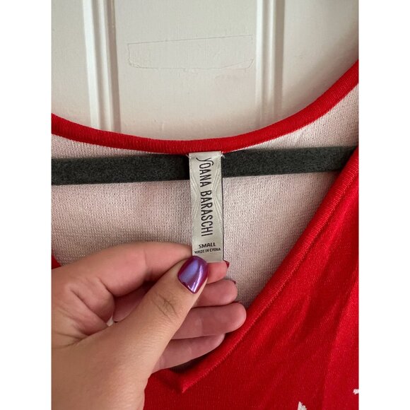 Anthropolgie Yoana Baraschi Red & White Floral Sleeveless Dress Size Small - Picture 4 of 5